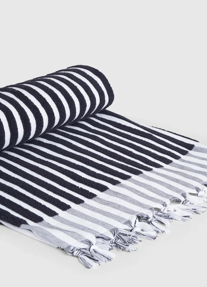 Seafolly Marina Stripe Towel 8211 True Navy Women Beach Towels Seafolly Marina Stripe Towel 8211 True Navy Women Beach Towels