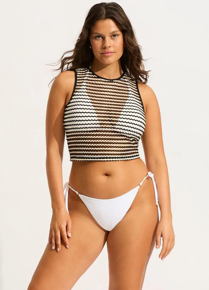 Seafolly Mesh Effect Tank Top 8211 Black Women Bralette