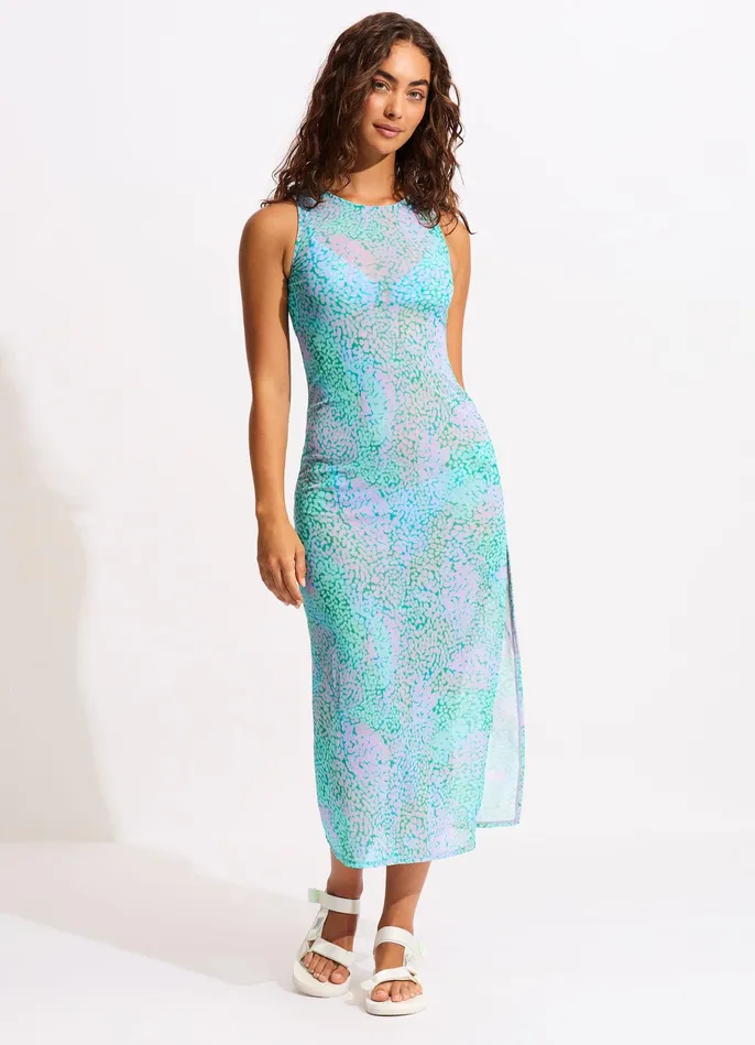 Seafolly Sea Skin Mesh Cover Up 8211 Vivid Green Women Beach Dresses