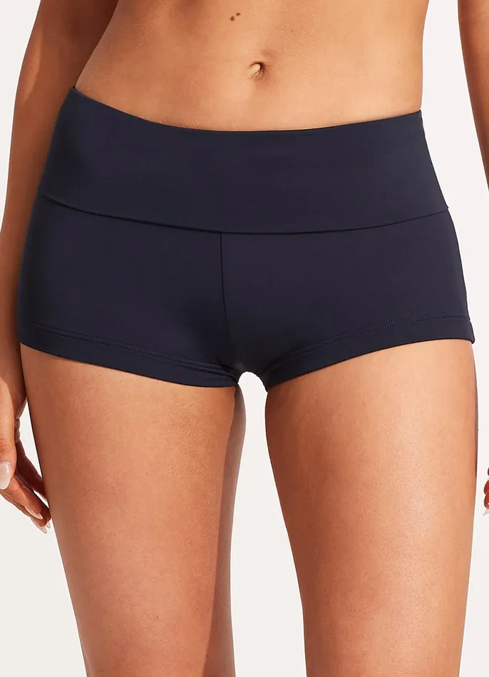 Seafolly Seafolly Collective Roll Top Boyleg 8211 True Navy Women More Coverage Seafolly Seafolly Collective Roll Top Boyleg 8211 True Navy Women More Coverage