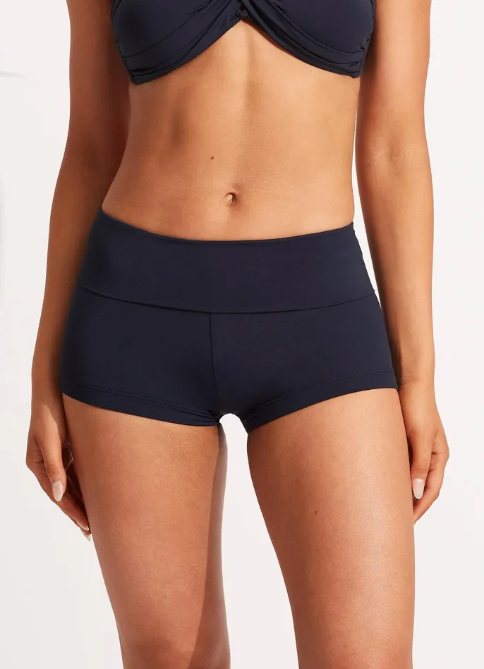 Seafolly Seafolly Collective Roll Top Boyleg 8211 True Navy Women More Coverage Seafolly Seafolly Collective Roll Top Boyleg 8211 True Navy Women More Coverage