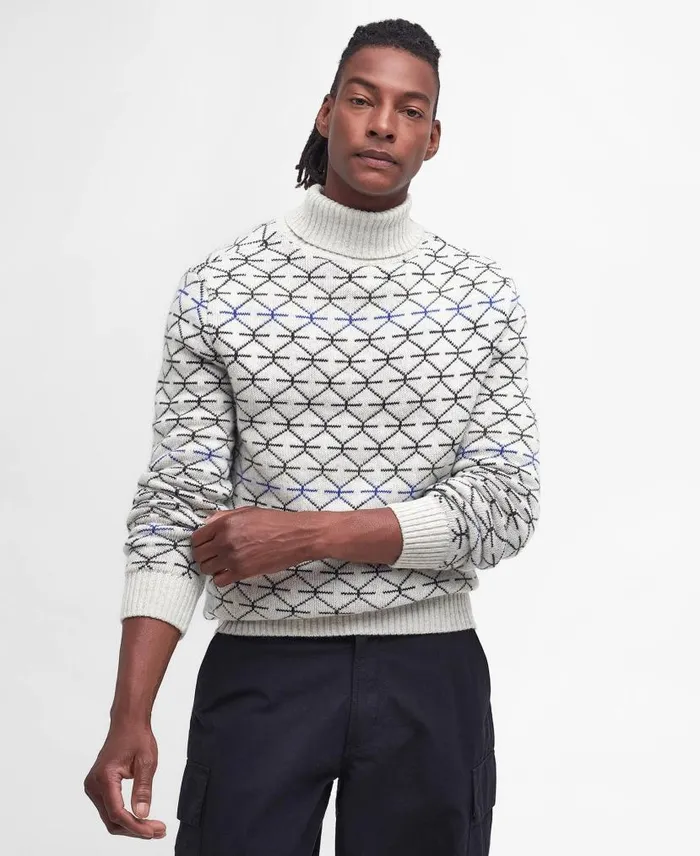 Selby RollNeck Jumper Whisper White Men Barbour Jumpers
