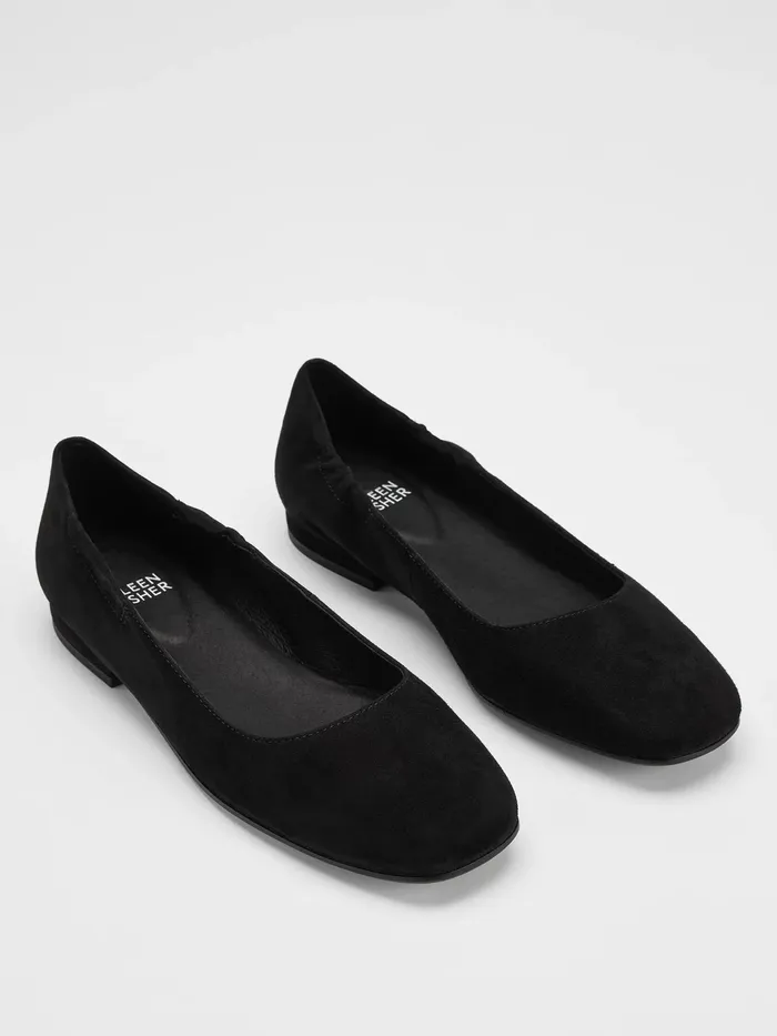 Selle Suede Ballet Flat Black Women Eileen Fisher Shoes