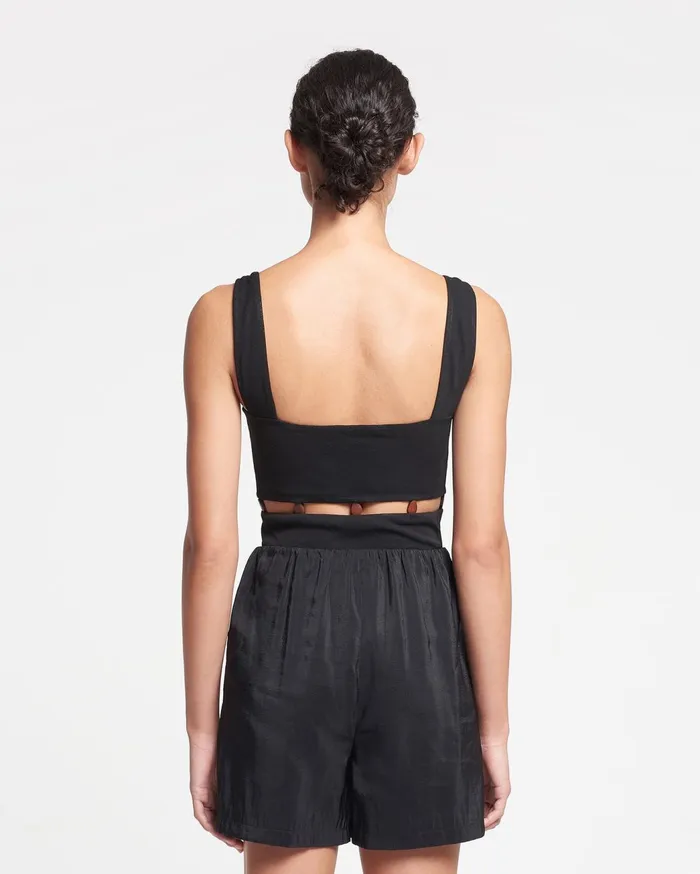 Seve Beaded MeshJersey Bodysuit Black Women Nanushka Tops
