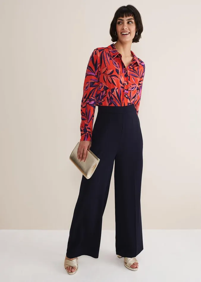 Shareen Leaf Print Shirt Red Women Phase Eight Shirts and Blouses