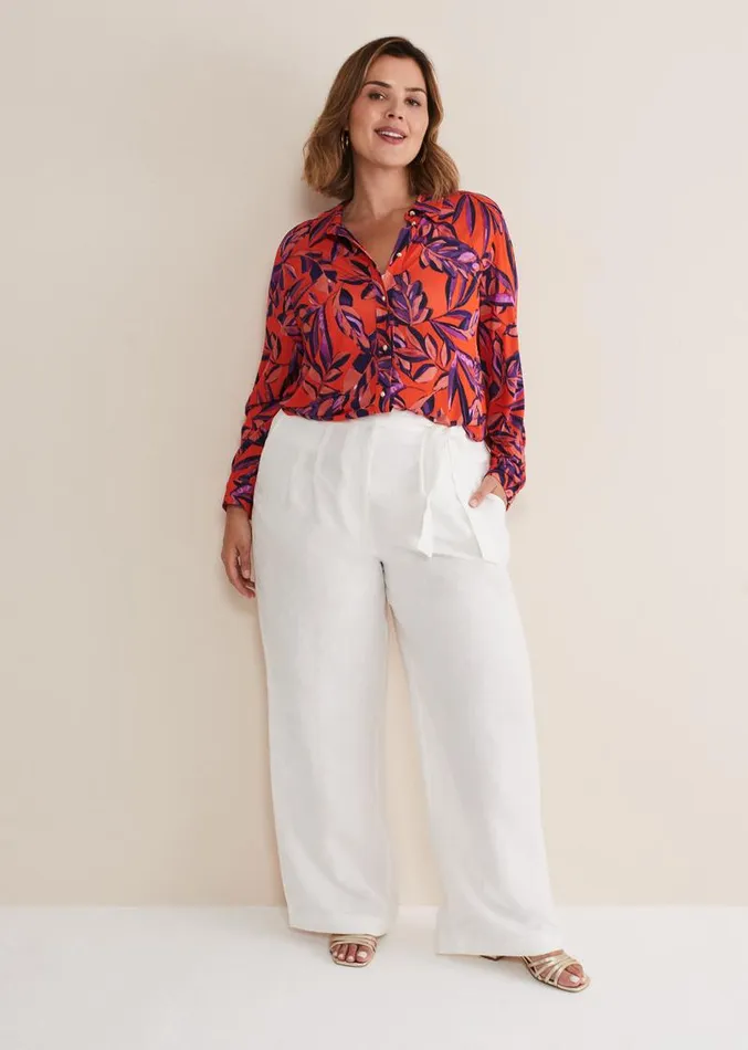 Shareen Leaf Print Shirt Red Women Phase Eight Shirts and Blouses