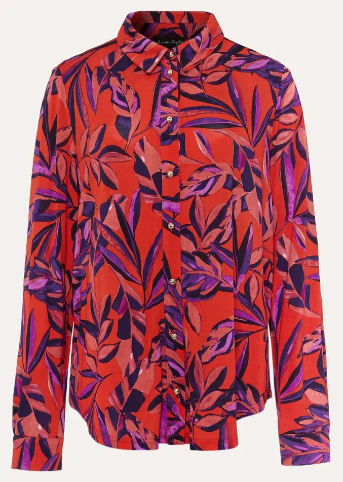 Shareen Leaf Print Shirt Red Women Phase Eight Shirts and Blouses