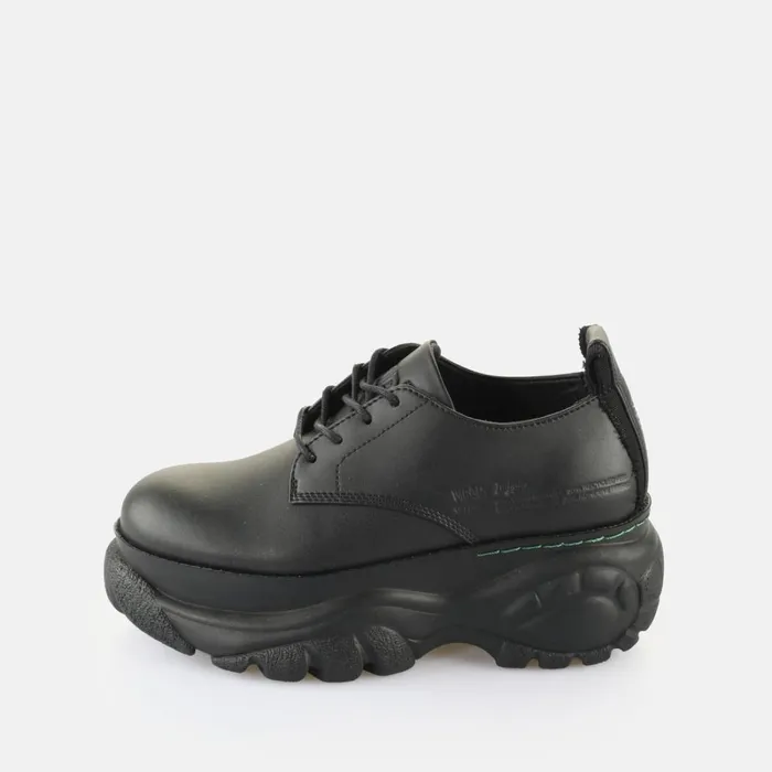 Shift08M990 8211 Vegan Corn Based Nappa 8211 Black Black Buffalo LaceUps and Loafer