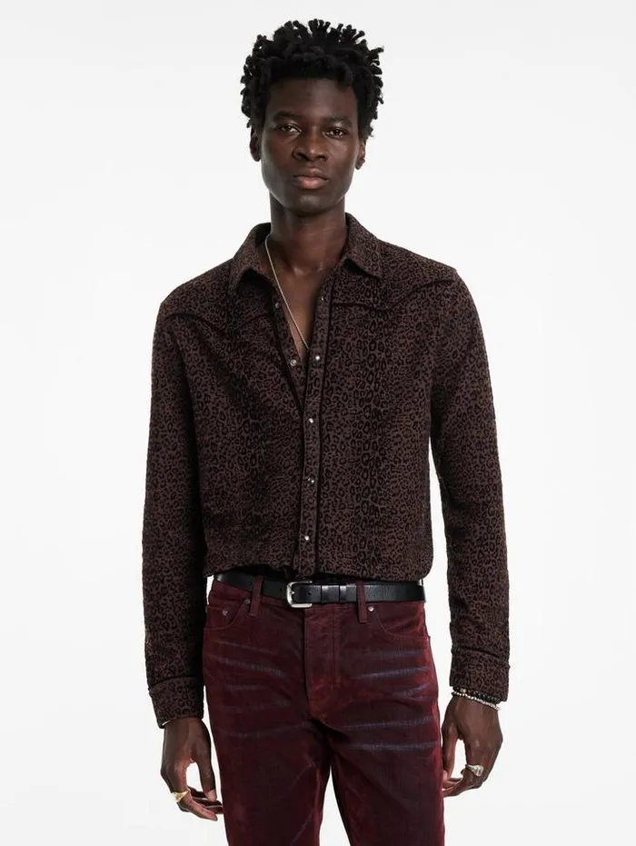Shirts Men John Varvatos HAVEN WESTERN SHIRT Pruce