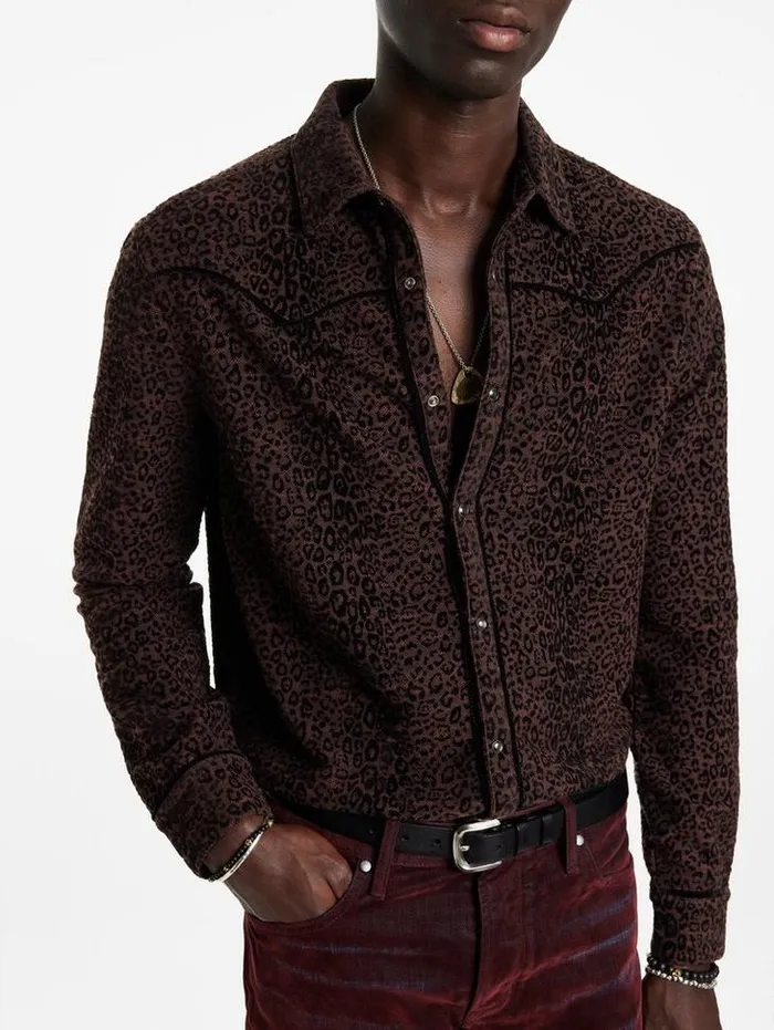 Shirts Men John Varvatos HAVEN WESTERN SHIRT Pruce