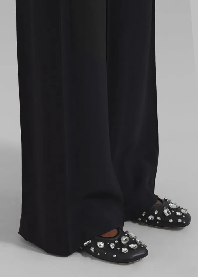 Shoes Women The Frankie Shop 31 Phillip Lim ID Stretch Back Ballet Flat With Gem Embroidery 8211 Black