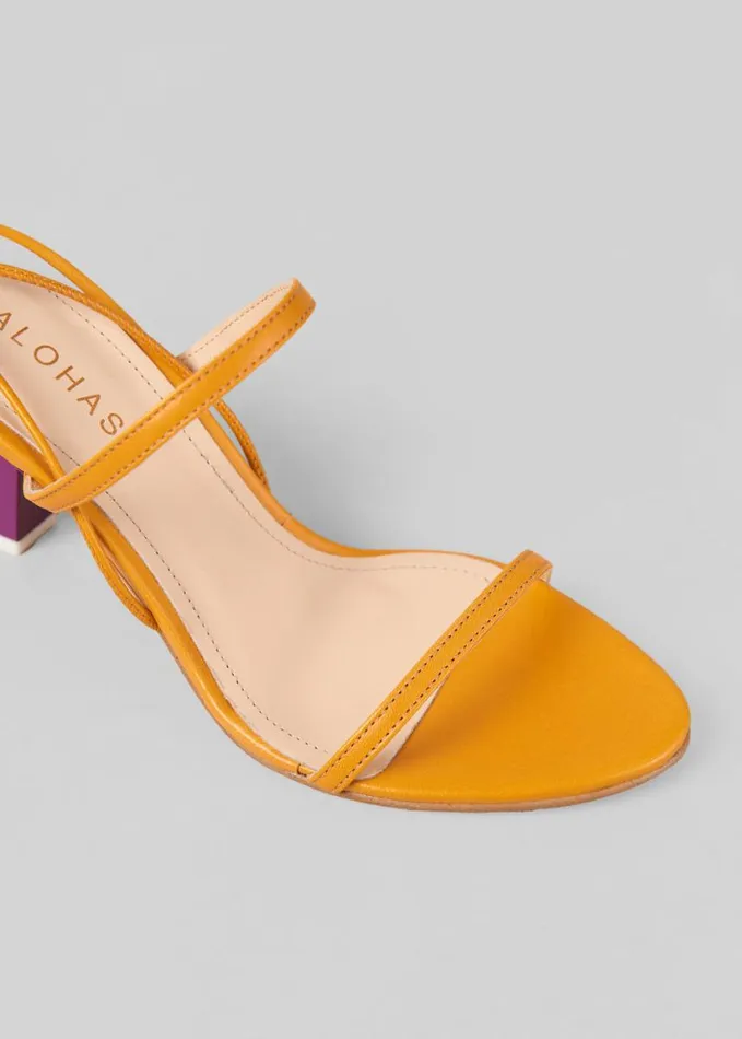 Shoes Women The Frankie Shop Alohas Kendra Leather Sandals 8211 Bicolor Yellow Purple