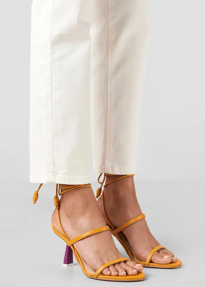 Shoes Women The Frankie Shop Alohas Kendra Leather Sandals 8211 Bicolor Yellow Purple
