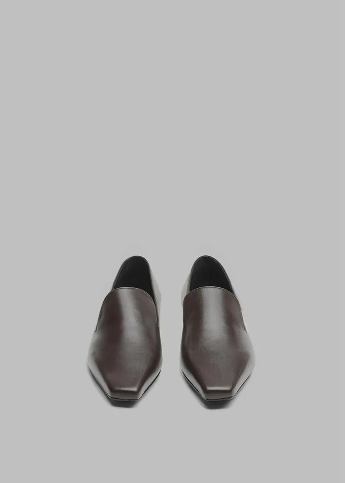 Shoes Women The Frankie Shop Loulou Studio Carole Leather Loafers 8211 Choco