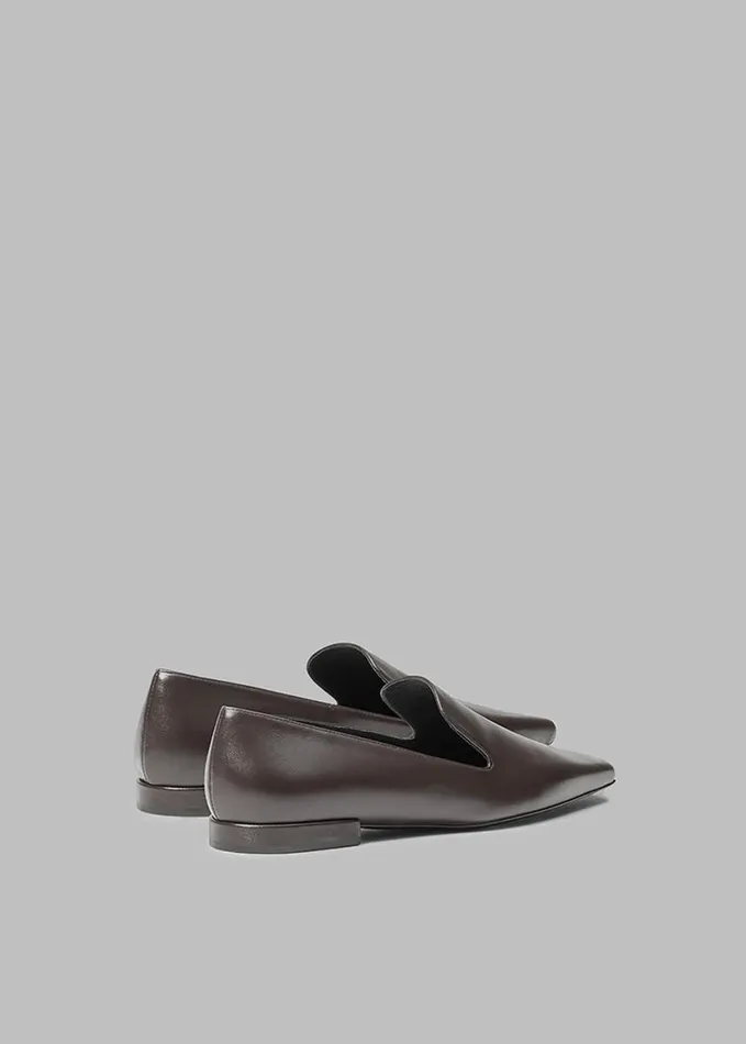 Shoes Women The Frankie Shop Loulou Studio Carole Leather Loafers 8211 Choco