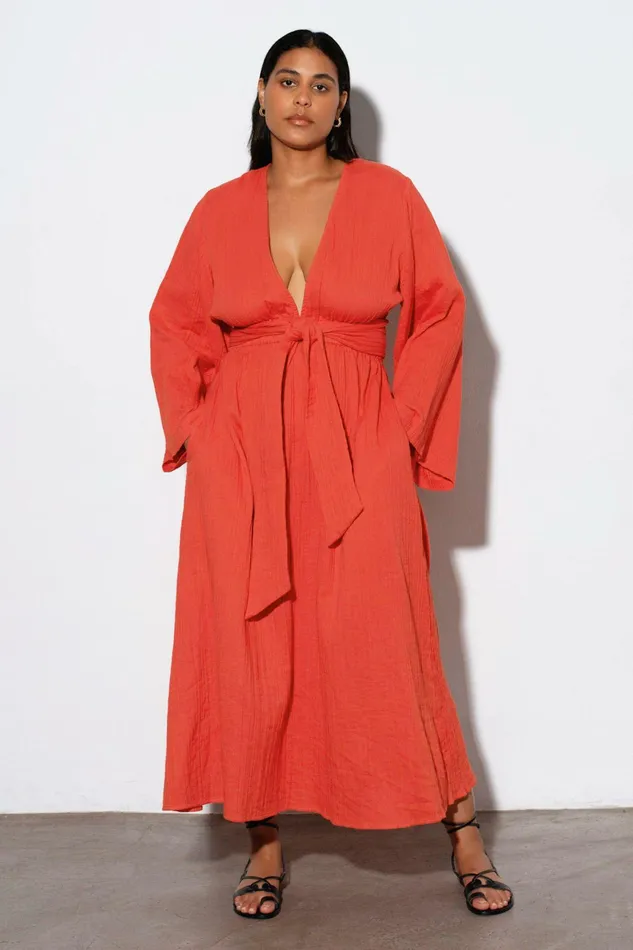Shop Extended Sizes Mara Hoffman Extended Blair Dress Red Shop Extended Sizes Mara Hoffman Extended Blair Dress Red