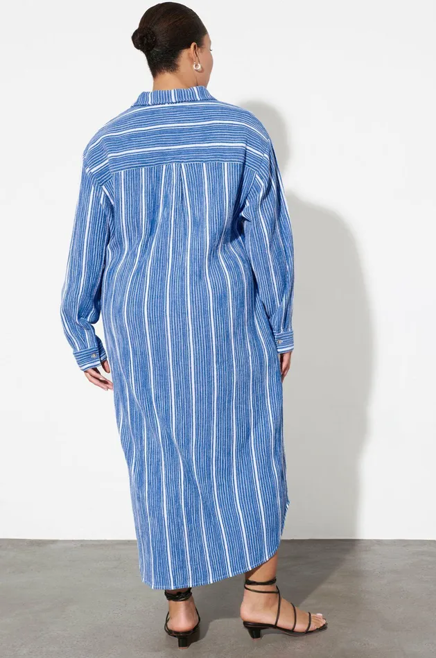 Shop Extended Sizes Mara Hoffman Extended Sylvia Dress Blue Shop Extended Sizes Mara Hoffman Extended Sylvia Dress Blue