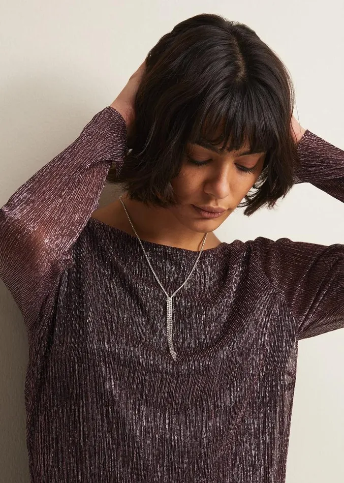 Short Sparkly Lariat Necklace Silver Women Phase Eight Jewellery