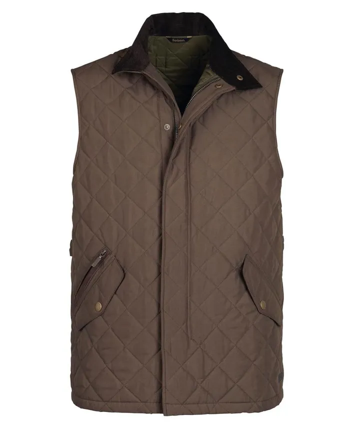 Shoveler Gilet Dk Olive Men Barbour Gilets and Liners