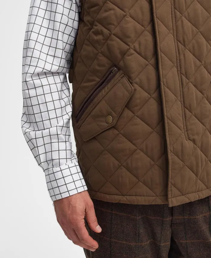 Shoveler Gilet Dk Olive Men Barbour Gilets and Liners