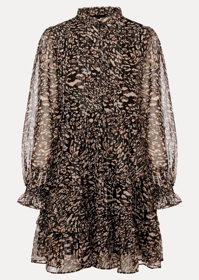 Shreya Leopard Swing Mini Dress Neutral Women Phase Eight Dresses