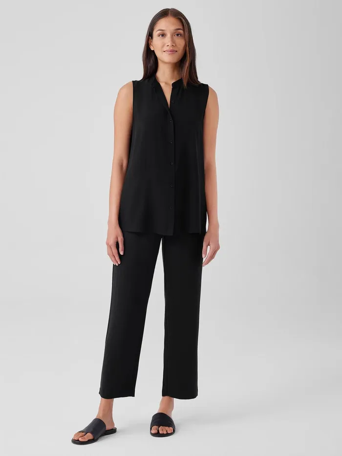 Silk Georgette Crepe Straight Pant Black Women Eileen Fisher Pants Shorts and Jumpsuits Silk Georgette Crepe Straight Pant Black Women Eileen Fisher Pants Shorts and Jumpsuits
