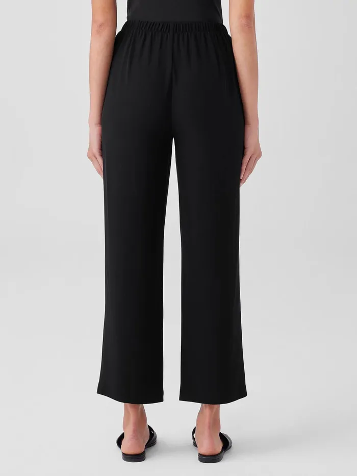 Silk Georgette Crepe Straight Pant Black Women Eileen Fisher Pants Shorts and Jumpsuits