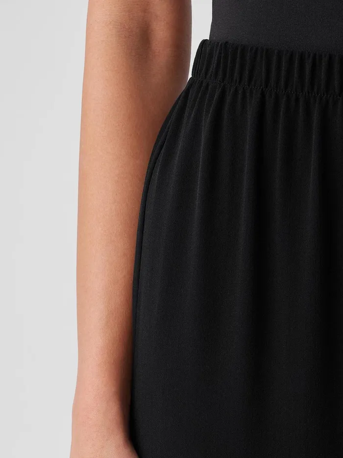 Silk Georgette Crepe Straight Pant Black Women Eileen Fisher Pants Shorts and Jumpsuits