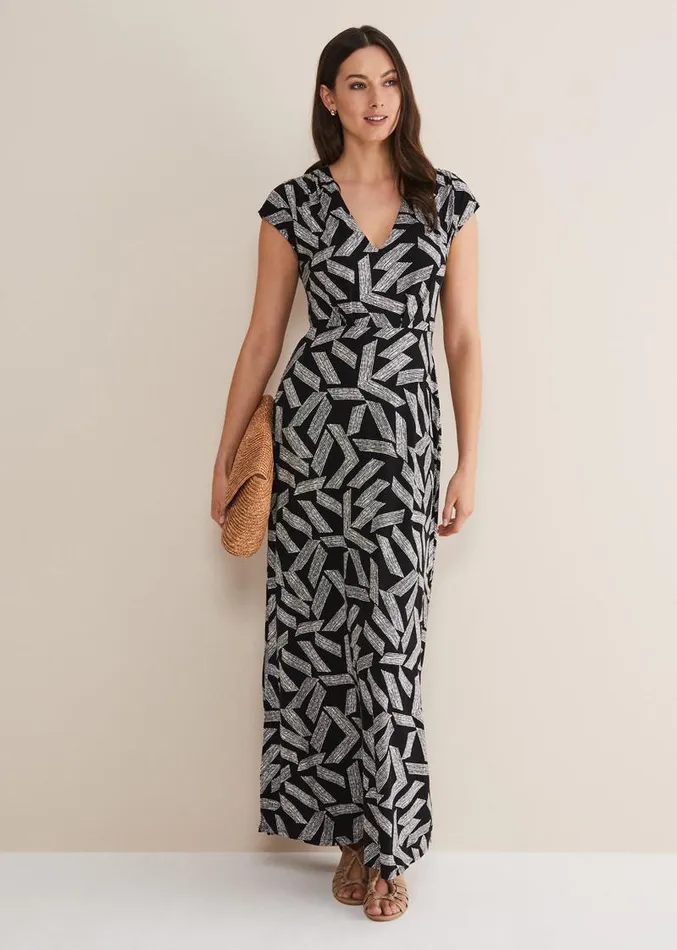 Siobhan Abstract Maxi Dress Blackwhite Women Phase Eight Dresses