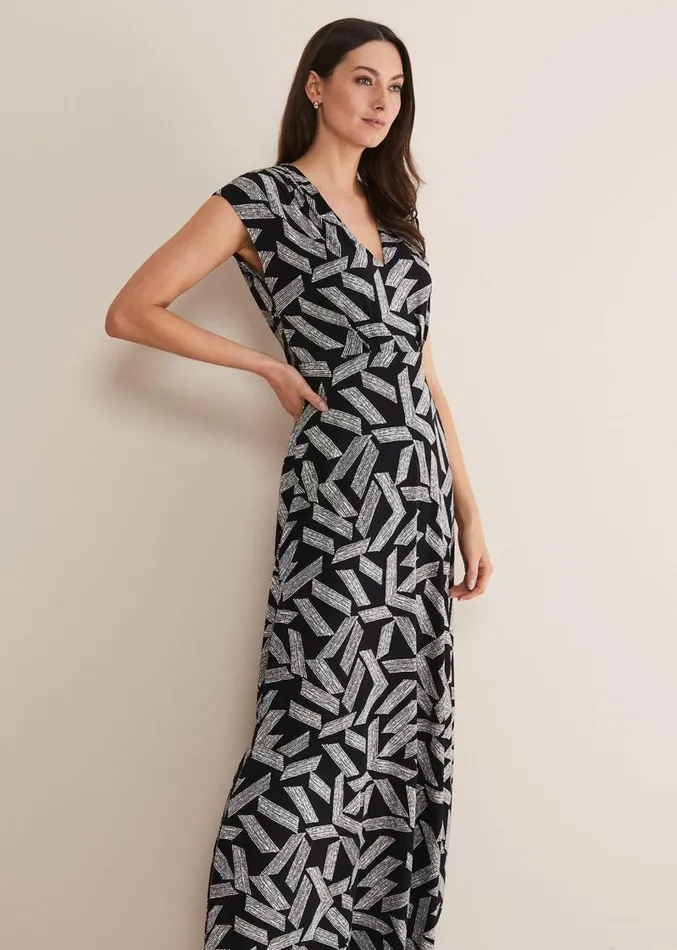 Siobhan Abstract Maxi Dress Blackwhite Women Phase Eight Dresses