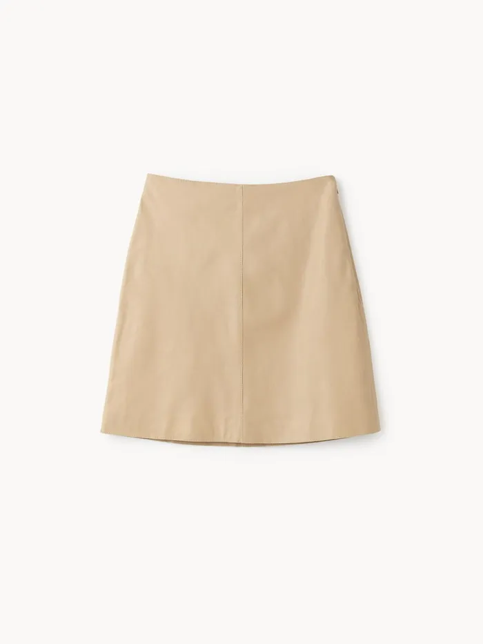 Skirts Women By Malene Birger Coras Leather Mini Skirt Sand Beige