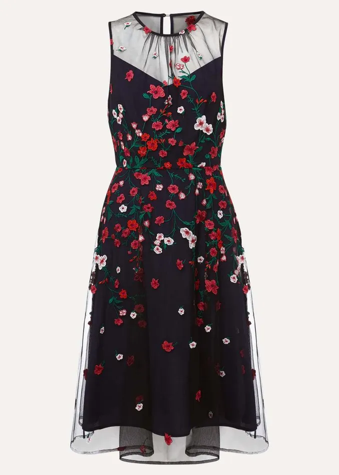 Sloane Mesh Ditsy Floral Dress Navymulti Women Phase Eight Dresses