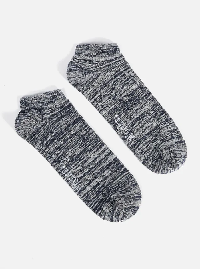 Socks Men Universal Works Universal Works Ankle Slub Sock In Navy Slub Knit
