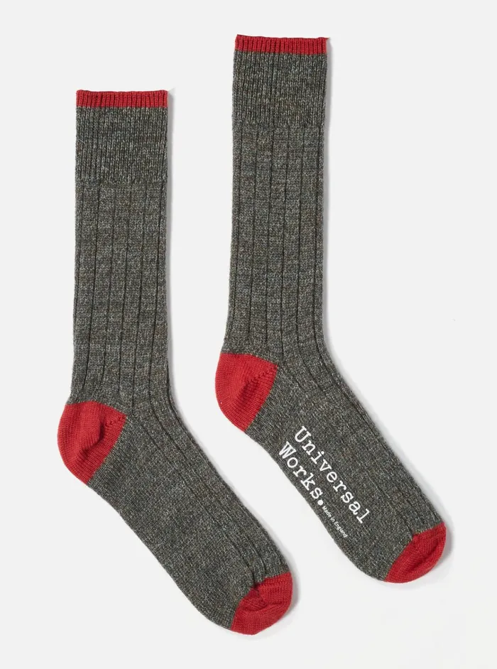 Socks Men Universal Works Universal Works Hike Sock In Derby Wool