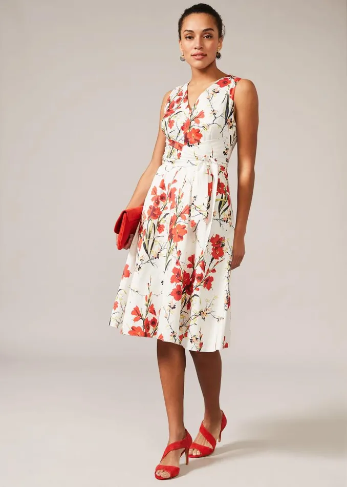 Sofia Floral Cotton Dress Ivoryfire Women Phase Eight Dresses