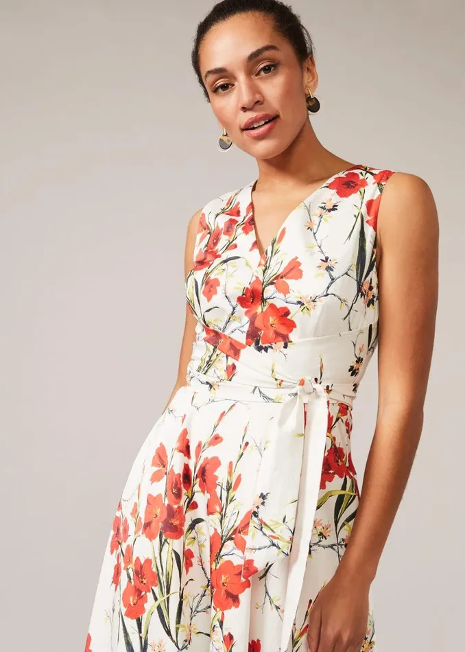 Sofia Floral Cotton Dress Ivoryfire Women Phase Eight Dresses