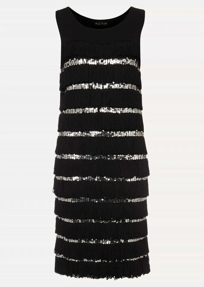 Sofianne Sequin Fringe Dress Black Women Phase Eight Dresses