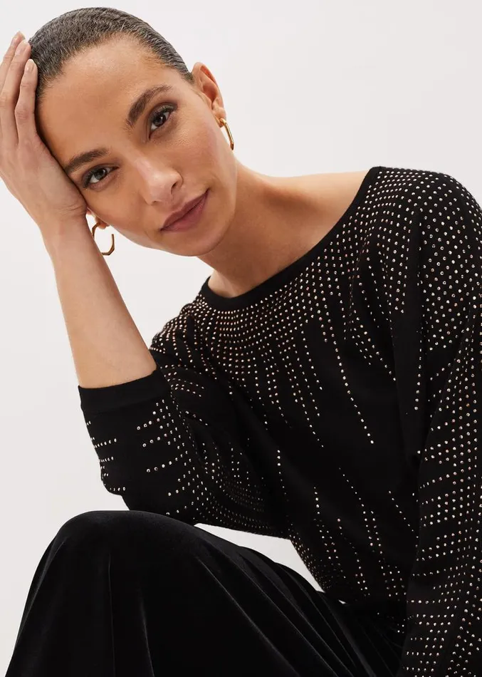 Sophian Embellished Fine Knit Jumper Rose Gold Women Phase Eight Knitwear