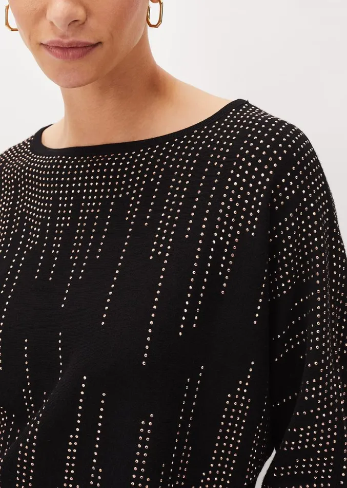 Sophian Embellished Fine Knit Jumper Rose Gold Women Phase Eight Knitwear