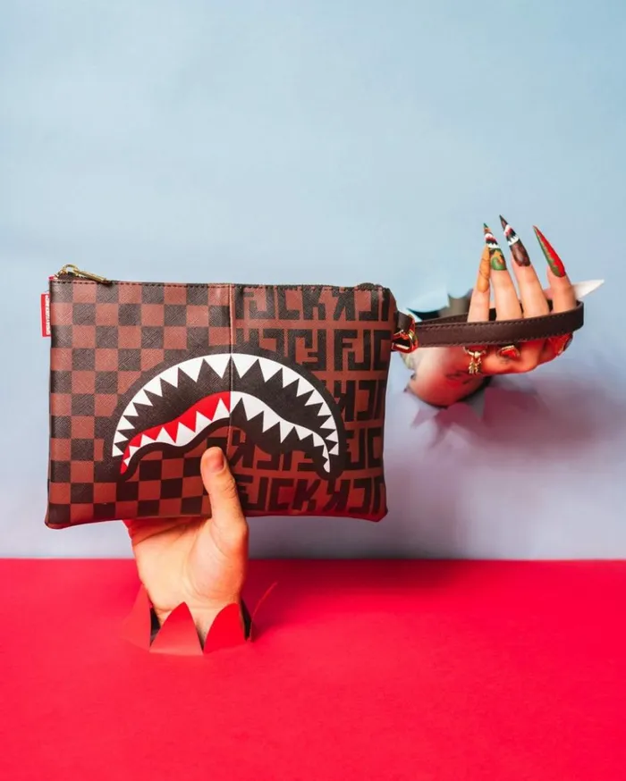 SPLIT THE CHECK CROSSOVER CLUTCH Bags SPRAYGROUND SPLIT THE CHECK CROSSOVER CLUTCH Bags SPRAYGROUND