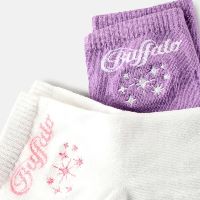 Star Embroidery 2 Pack Lilac Buffalo Socks Star Embroidery 2 Pack Lilac Buffalo Socks