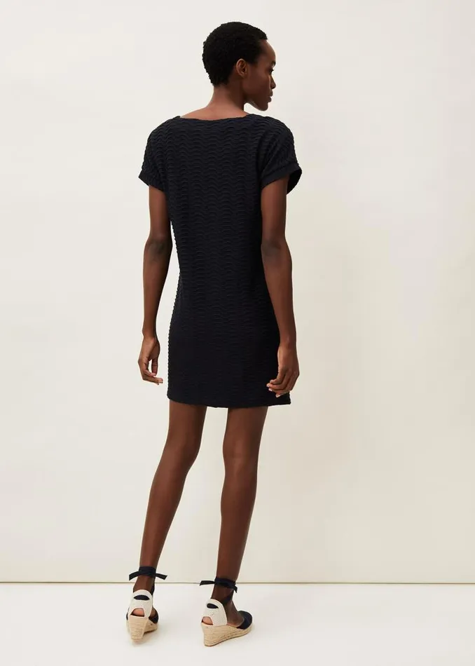Starla Textured Tunic Dress Navy Women Phase Eight Dresses