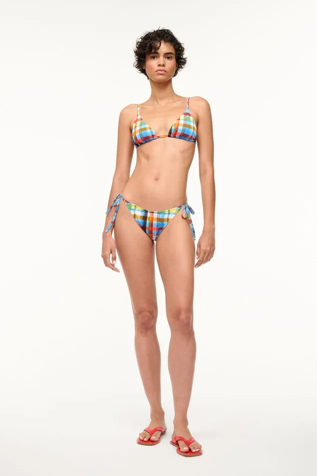 STAUD Bikinis Women STAUD ALEXIS TRIANGLE TOP MADRAS PLAID STAUD Bikinis Women STAUD ALEXIS TRIANGLE TOP MADRAS PLAID