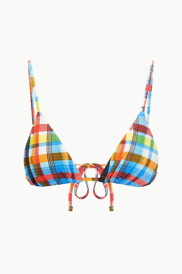 STAUD Bikinis Women STAUD ALEXIS TRIANGLE TOP MADRAS PLAID STAUD Bikinis Women STAUD ALEXIS TRIANGLE TOP MADRAS PLAID