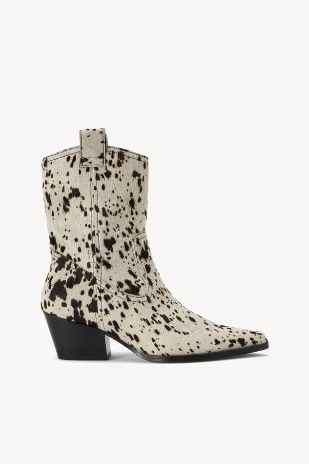 STAUD Boots Women STAUD JUNE BOOT BLACK WHITE HAIRCALF