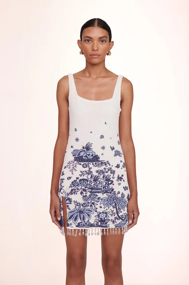 STAUD Bridal Women STAUD LE SABLE DRESS BLUE TOILE STAUD Bridal Women STAUD LE SABLE DRESS BLUE TOILE