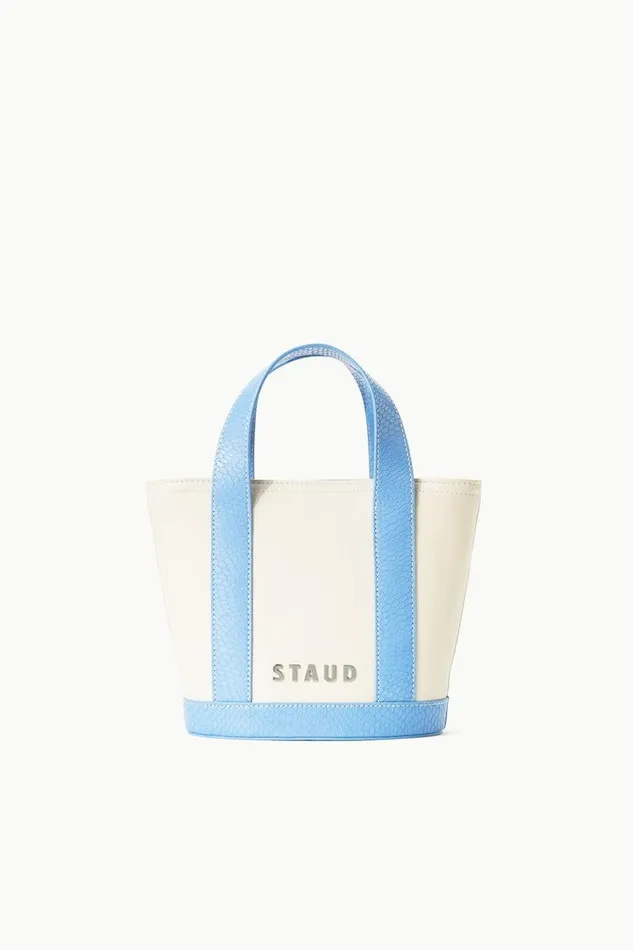 STAUD Custom Handbags Women STAUD CUSTOM MONOGRAM ALLORA MINI TOTE CREAM STAUD BLUE STAUD Custom Handbags Women STAUD CUSTOM MONOGRAM ALLORA MINI TOTE CREAM STAUD BLUE