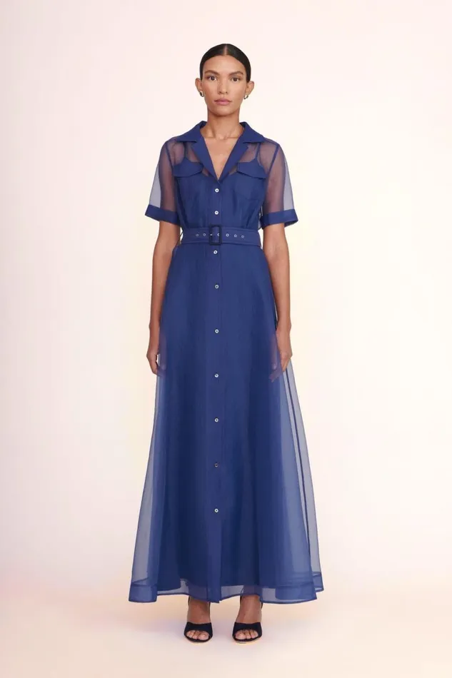 STAUD Dresses Women MILLIE DRESS NAVY ORGANZA