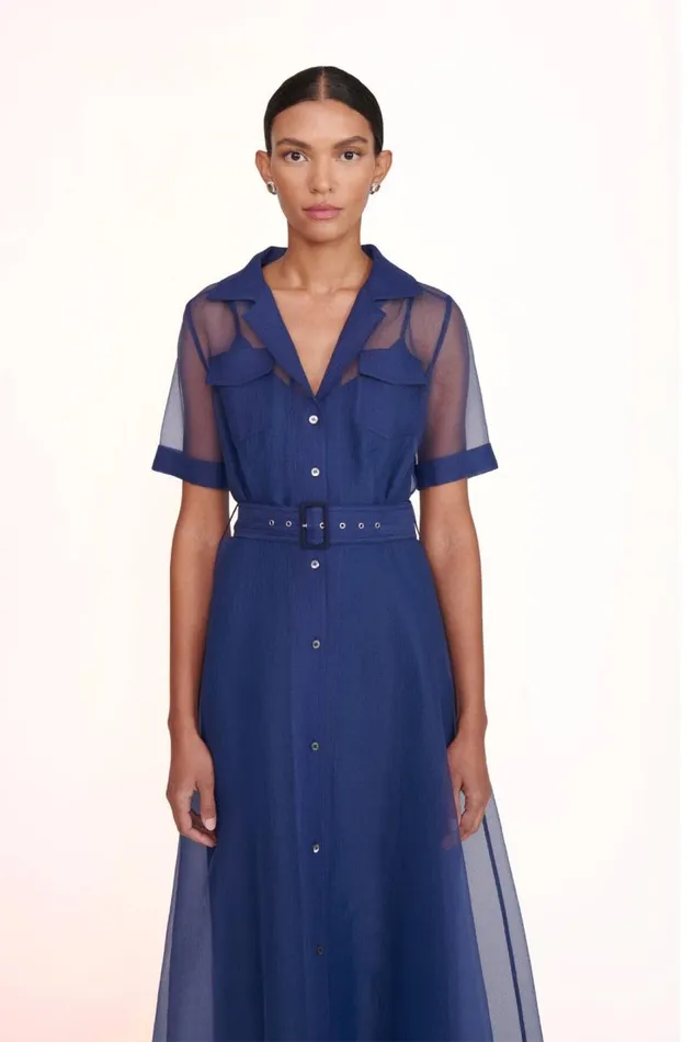 STAUD Dresses Women MILLIE DRESS NAVY ORGANZA STAUD Dresses Women MILLIE DRESS NAVY ORGANZA