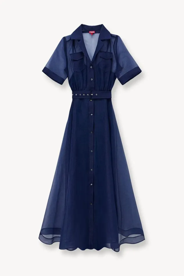 STAUD Dresses Women MILLIE DRESS NAVY ORGANZA STAUD Dresses Women MILLIE DRESS NAVY ORGANZA